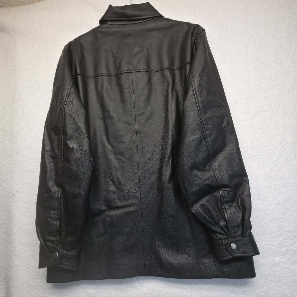 St. John's Bay Heavy Black Leather Jacket for Men Size Large - Picture 4 of 13